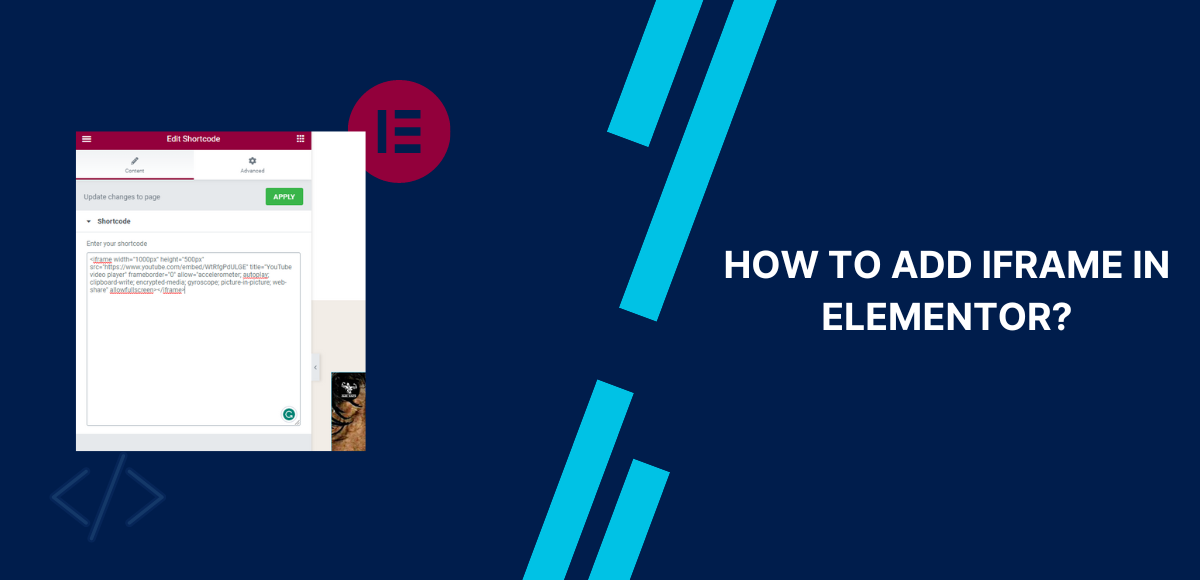 how to add iframe in elementor